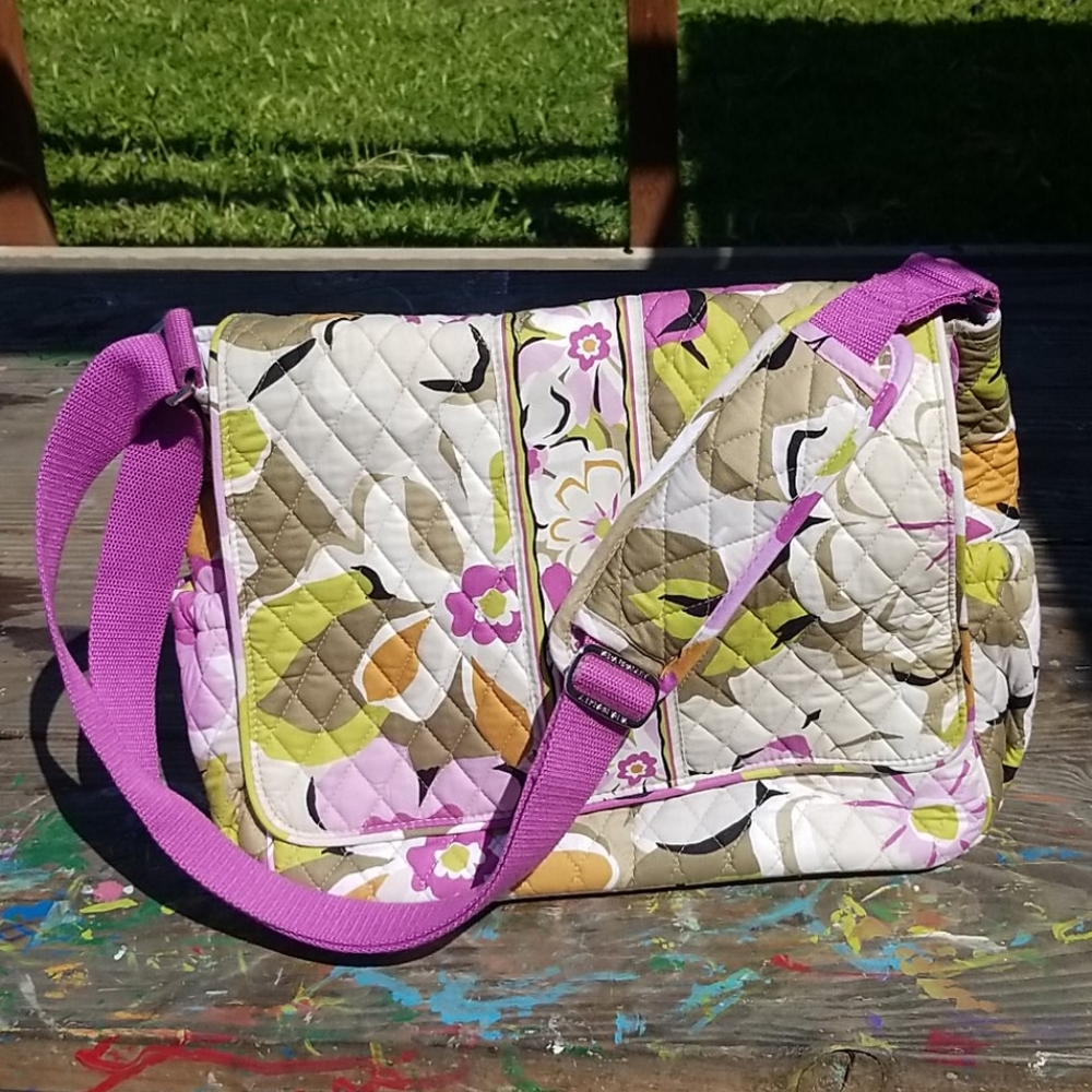 Vera Bradley Floral Messenger Baby Bag